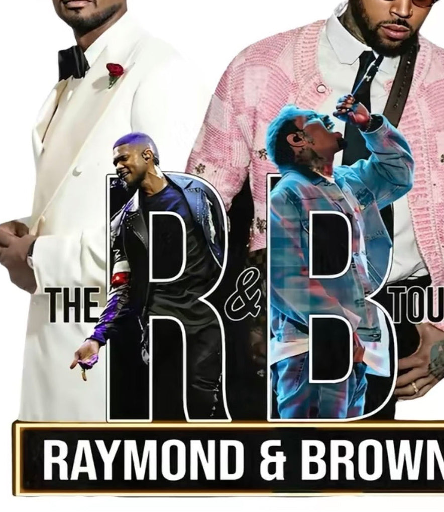 Usher and Chris brown R&B colorful Concert DTF iron on transfers