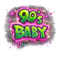 90's Baby Airbushed DTF ready to press iron on transfer for clothing t-shirts and hoodies
