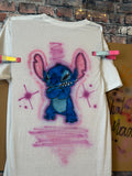 Stitch airbrush tshirt (name included)