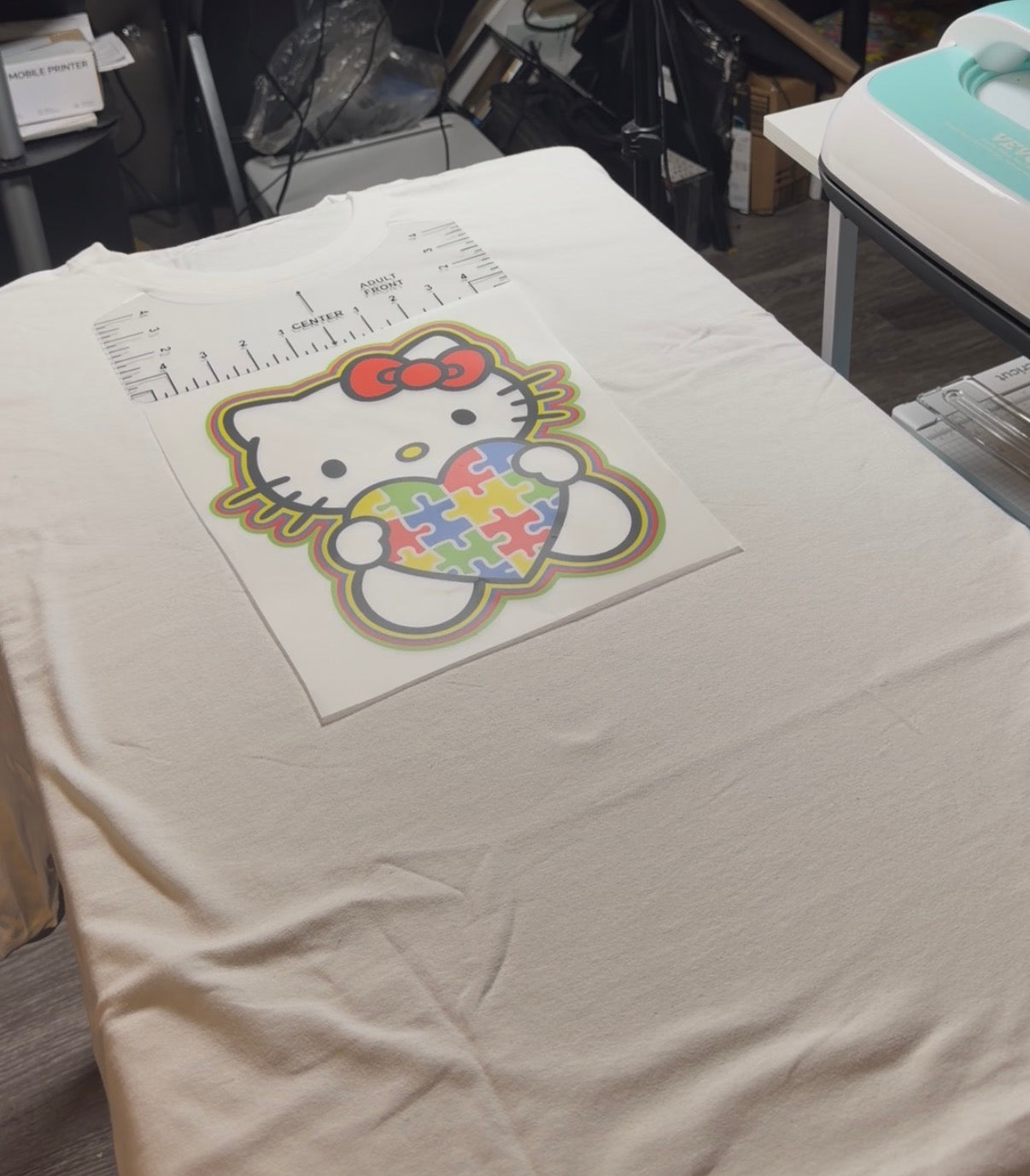 Kitty Autism awareness DTF Transfer - FOR WHITE FABRICS