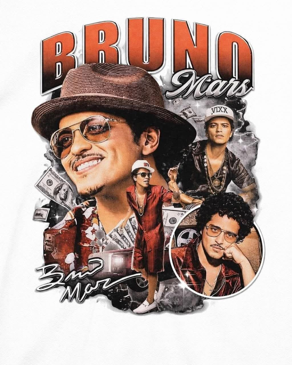 Bruno Mars Concert DTF Ready to press iron on for clothing t-shirts hoodies