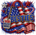 Memorial Day/ 4th of July besties DTF iron on transfer for clothing t-shirts and hoodies