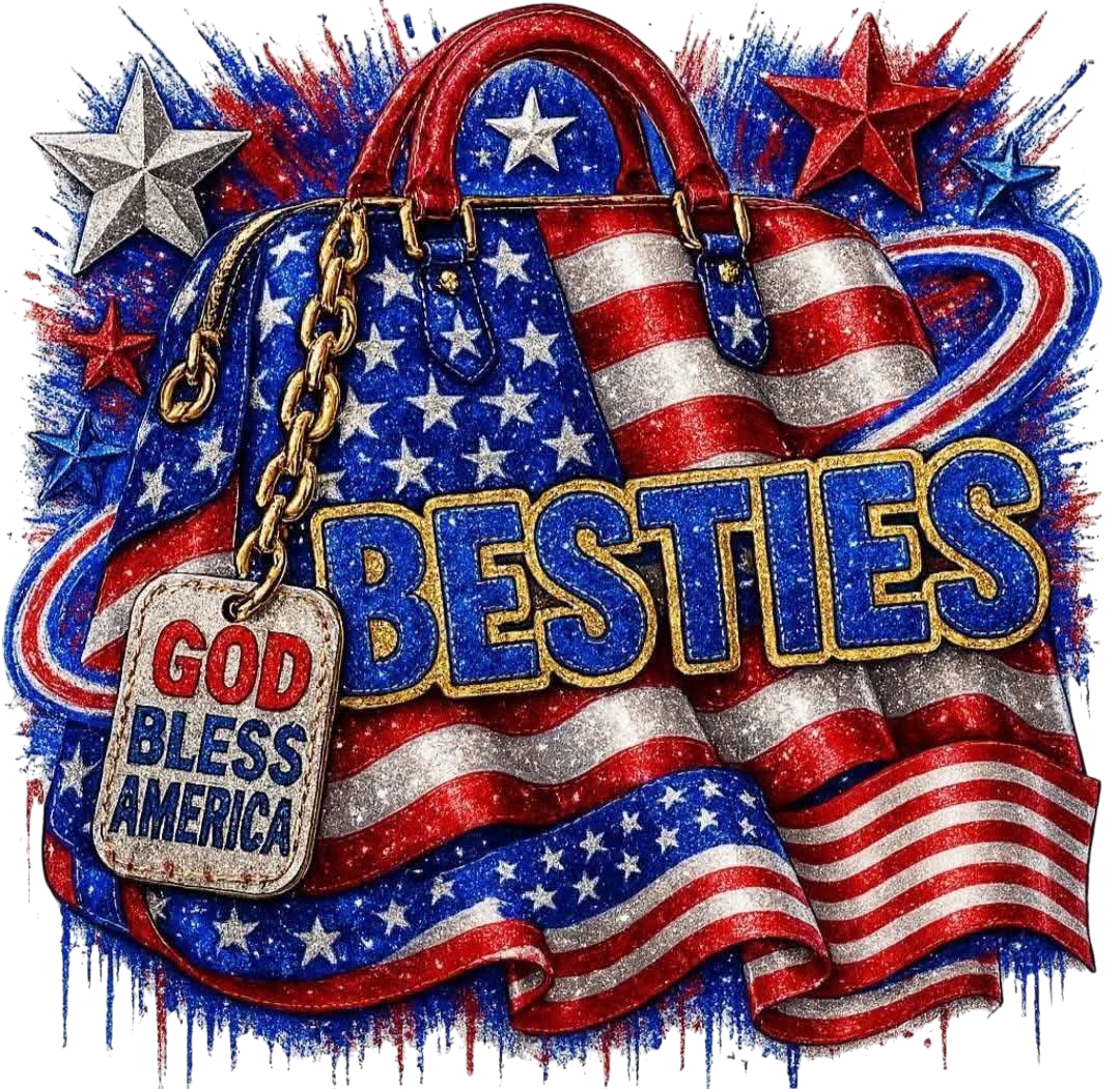 Memorial Day/ 4th of July besties DTF iron on transfer for clothing t-shirts and hoodies