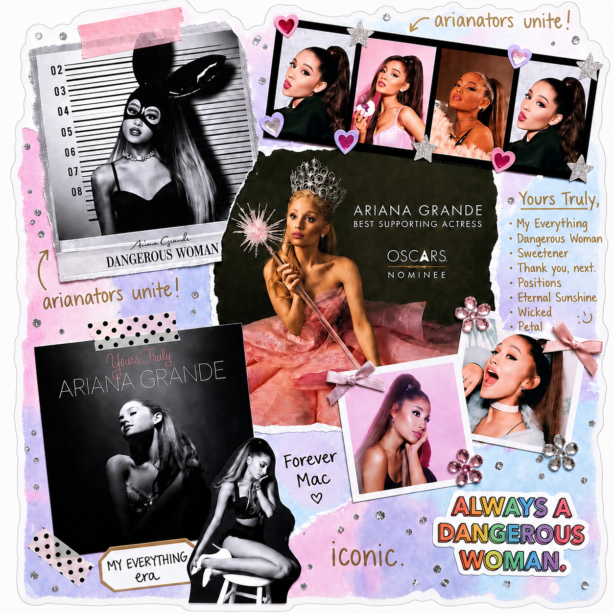 Ariana Grande DTF ready to press iron on transfer for clothing t-shirts and hoodies concert ready