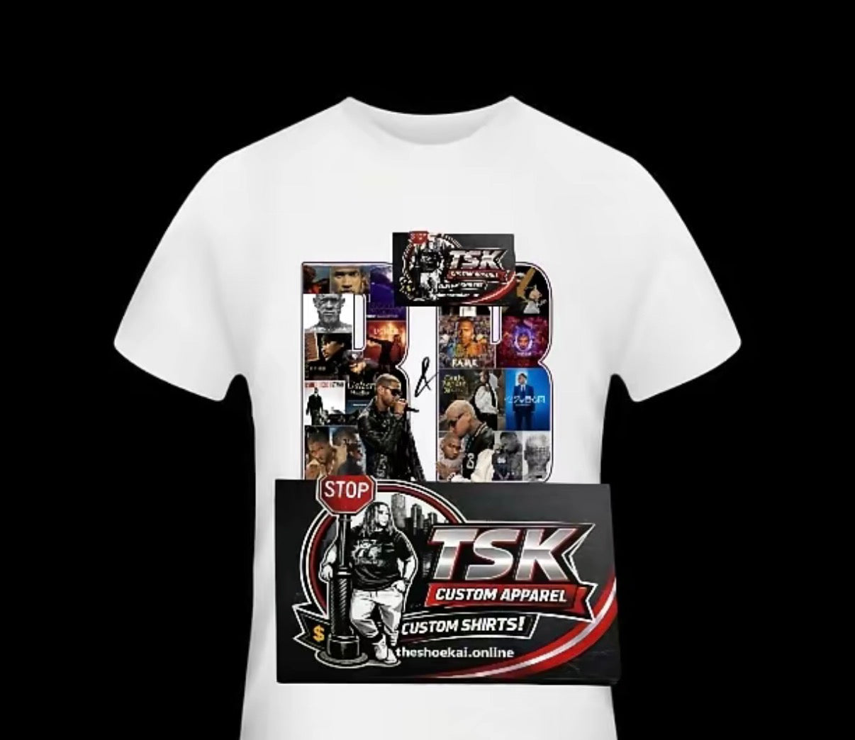 Usher Chris brown R&B black DTF iron on transfer for clothing t-shirts and hoodies concert