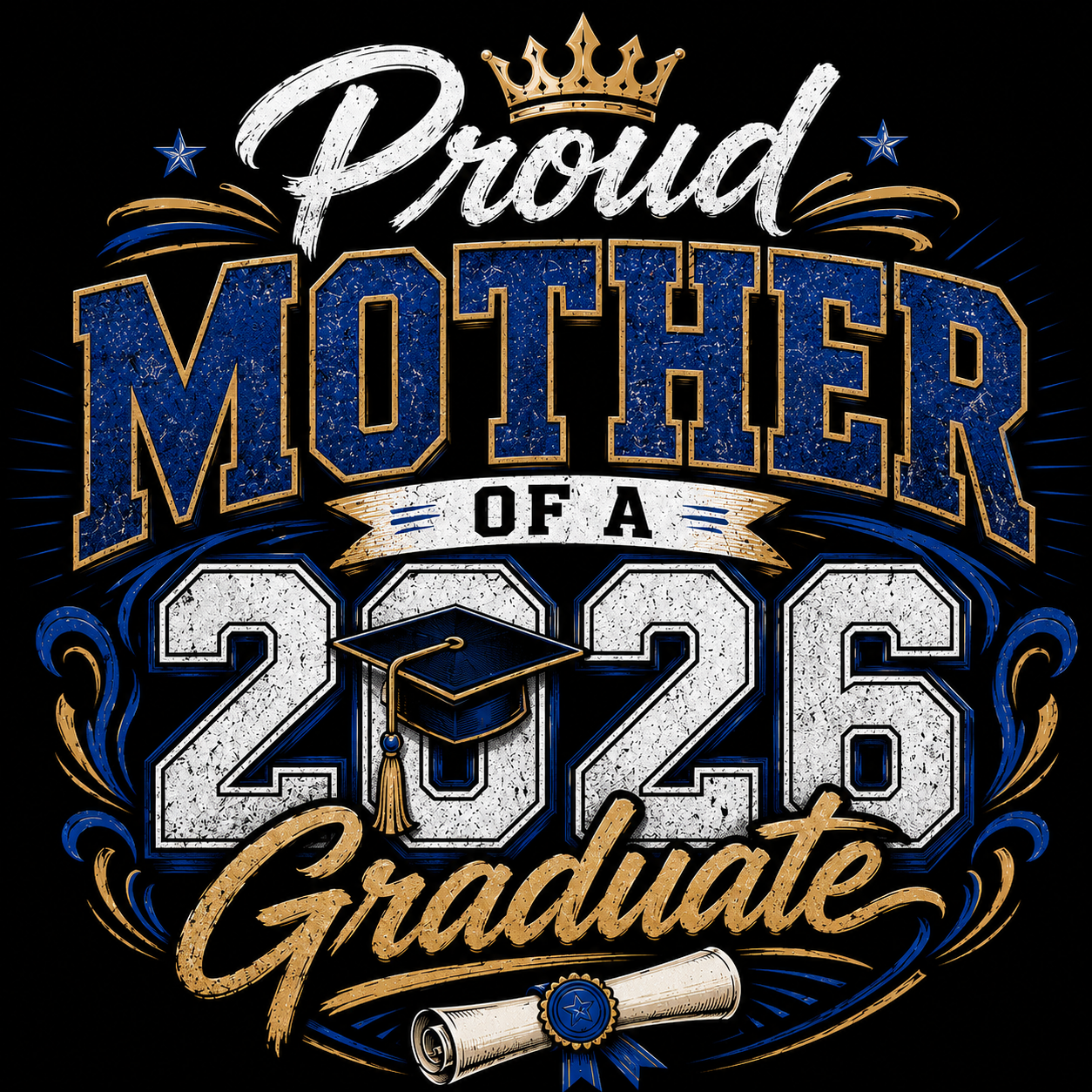 Mother of a 2026 graduate DTF ready to iron on transfer for clothing t-shirts and hoodies