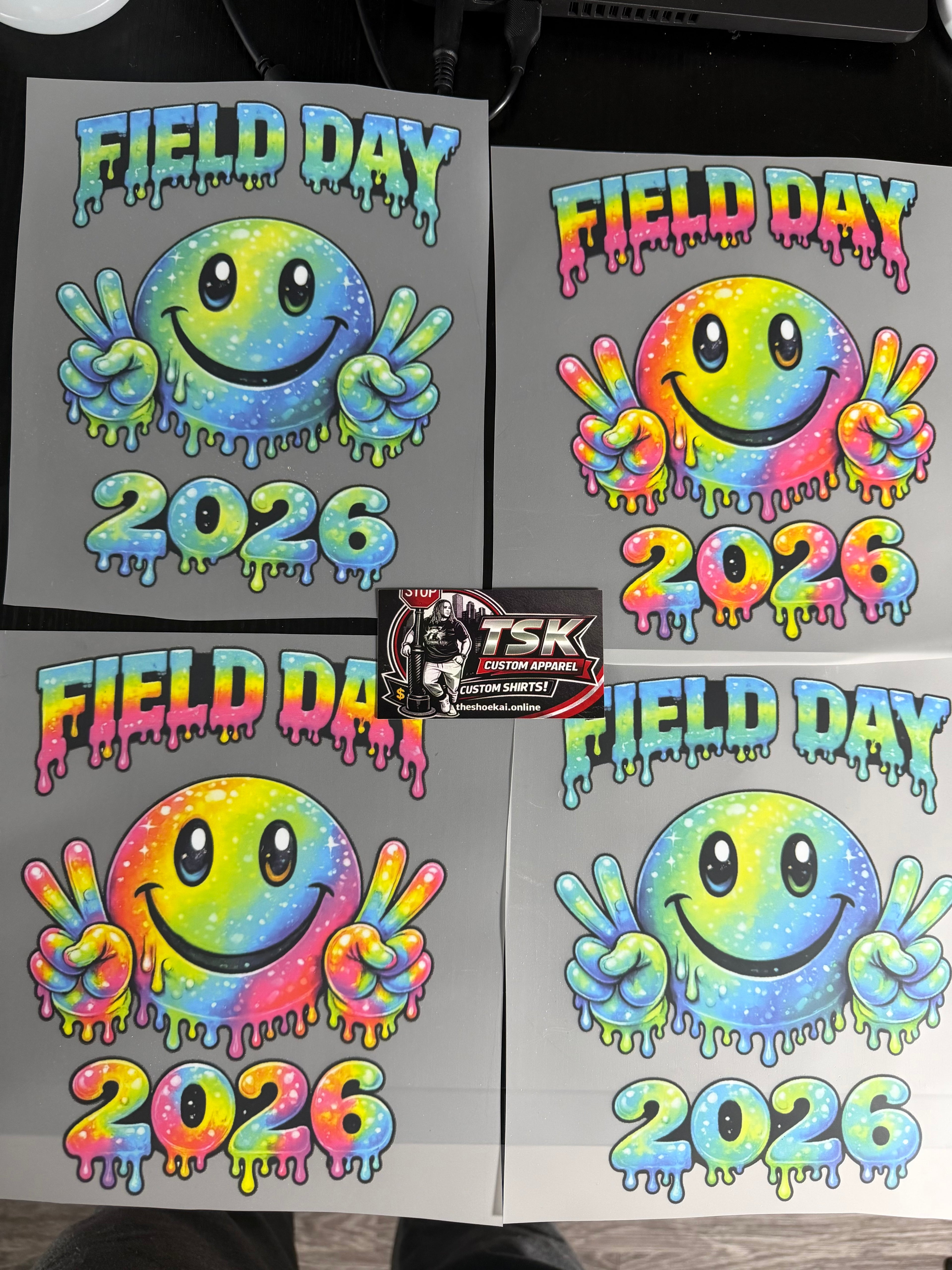 Youth 8” Blue & Green Field Day 2026 ready to press DTF Transfer (Hot Peel)