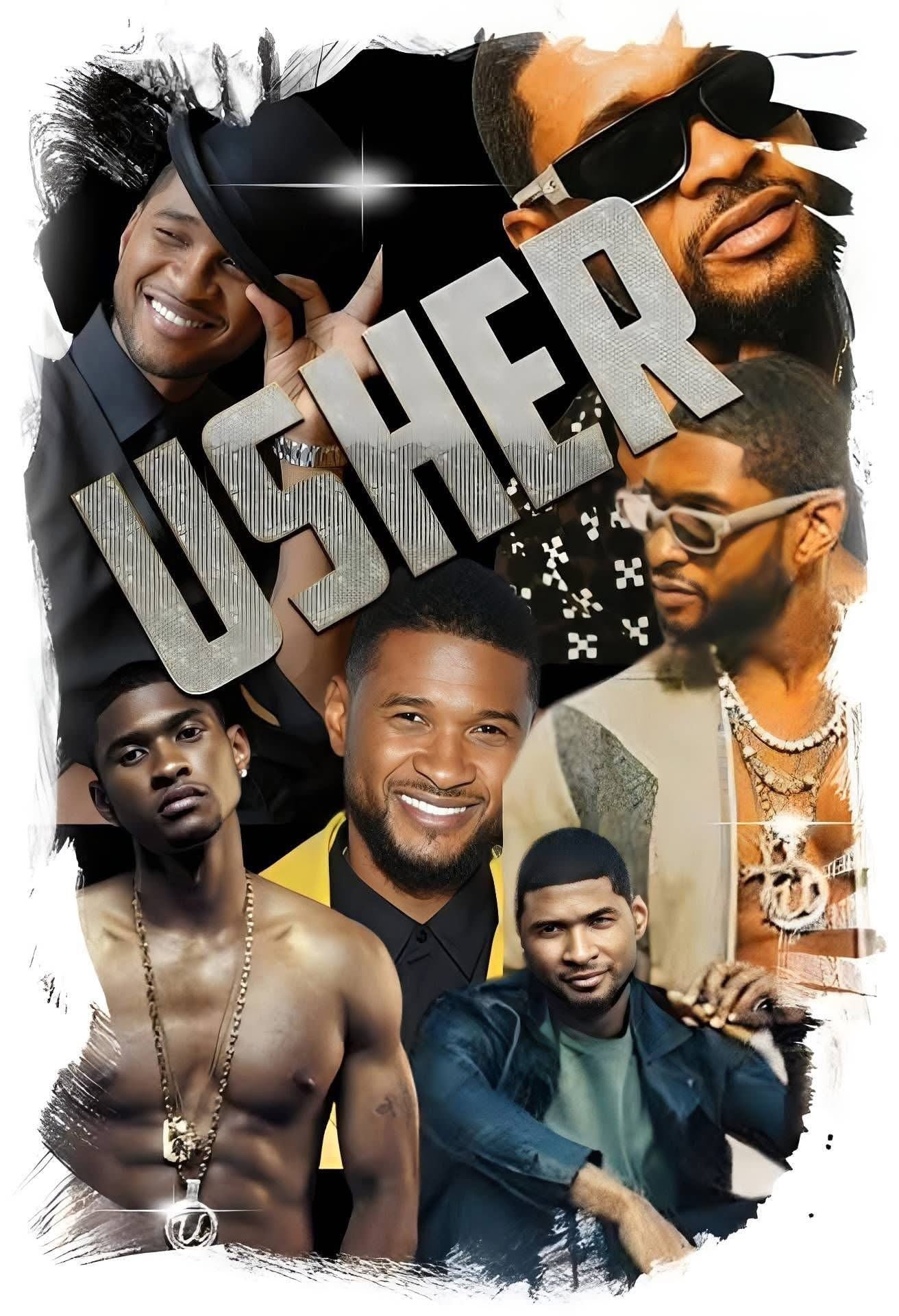 Usher Collage DTF Ready to press iron on for clothing t-shirts hoodies concert