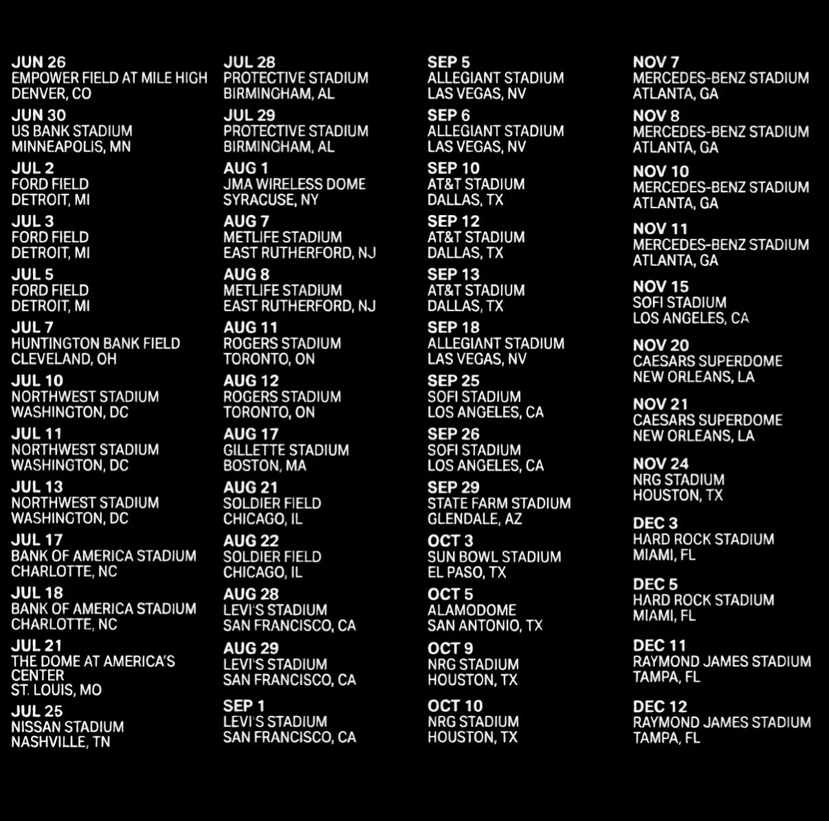 R&B tour dates DTF iron on transfer concert ready