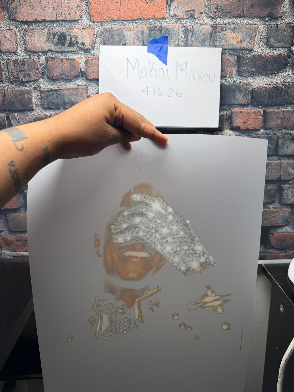 MJ Michael Jackson Viral Silver Glove ready to press DTF transfer FOR BLACK FABRIC concert ready