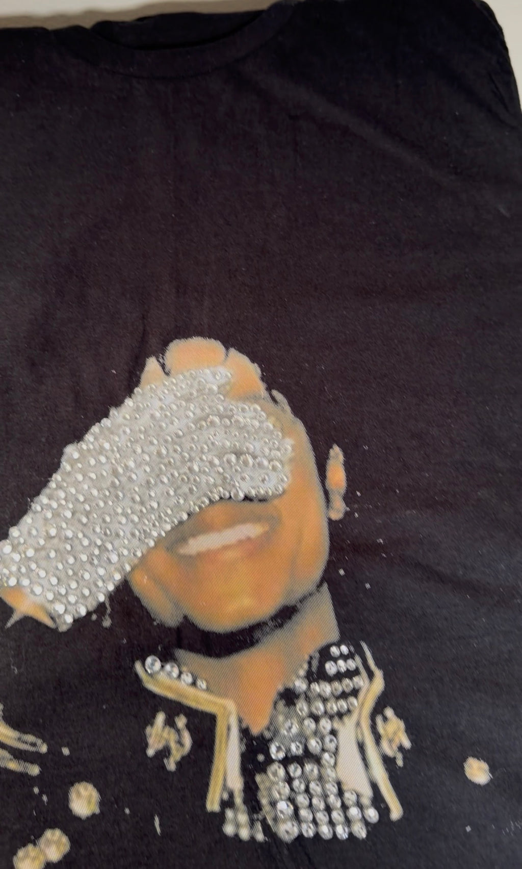 MJ Michael Jackson Viral Silver Glove ready to press DTF transfer FOR BLACK FABRIC concert ready