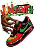 Juneteenth Sneakers DTF ready to press iron on transfer for clothing t-shirts and hoodies