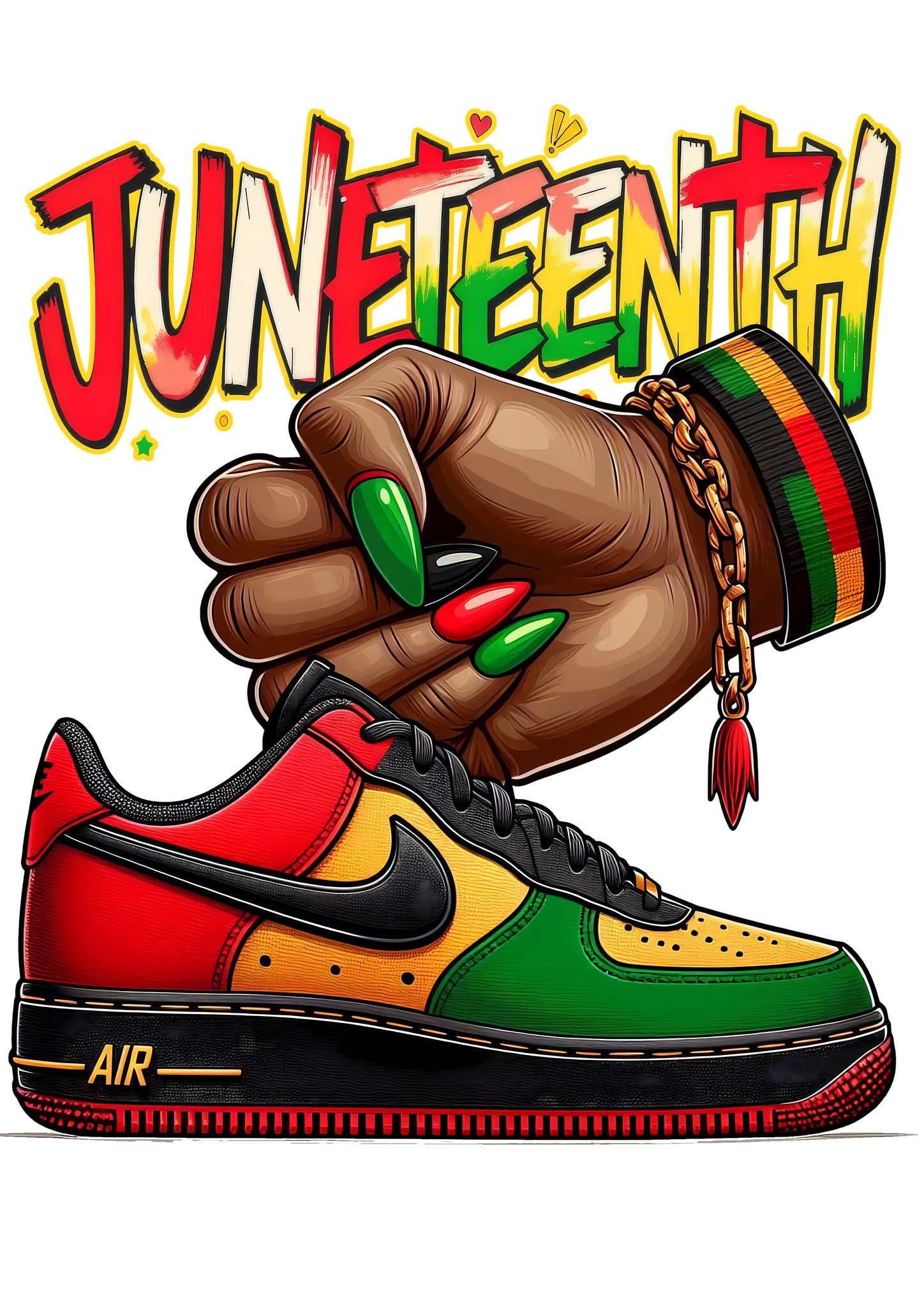 Juneteenth A1 DTF ready to press iron on transfer for clothing t-shirts and hoodies