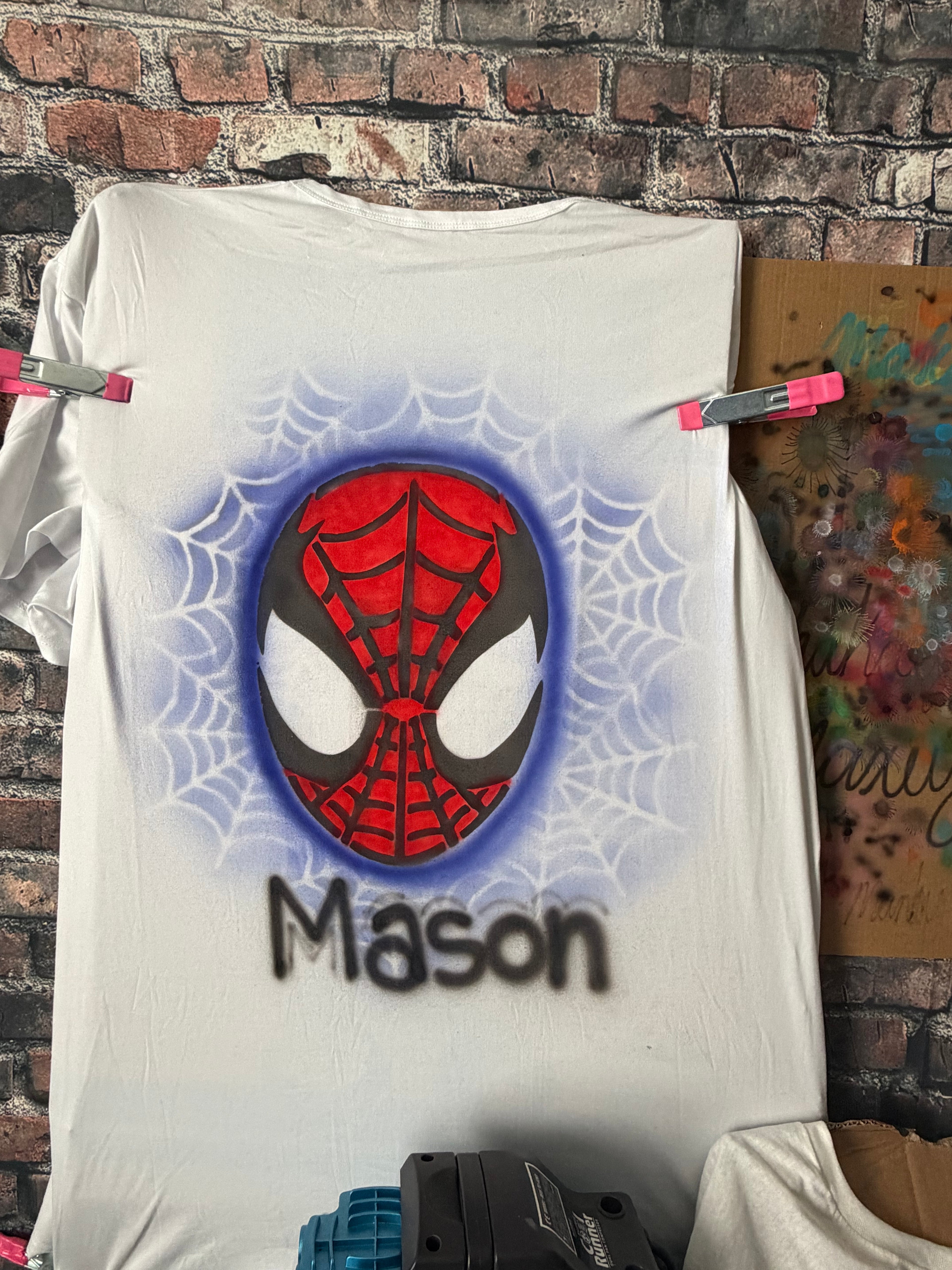 Spiderman Airbrush T-shirt (with name)