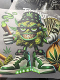 Green bud money DTF hot peel Iron on transfer for t-shirts hoodies and clothing