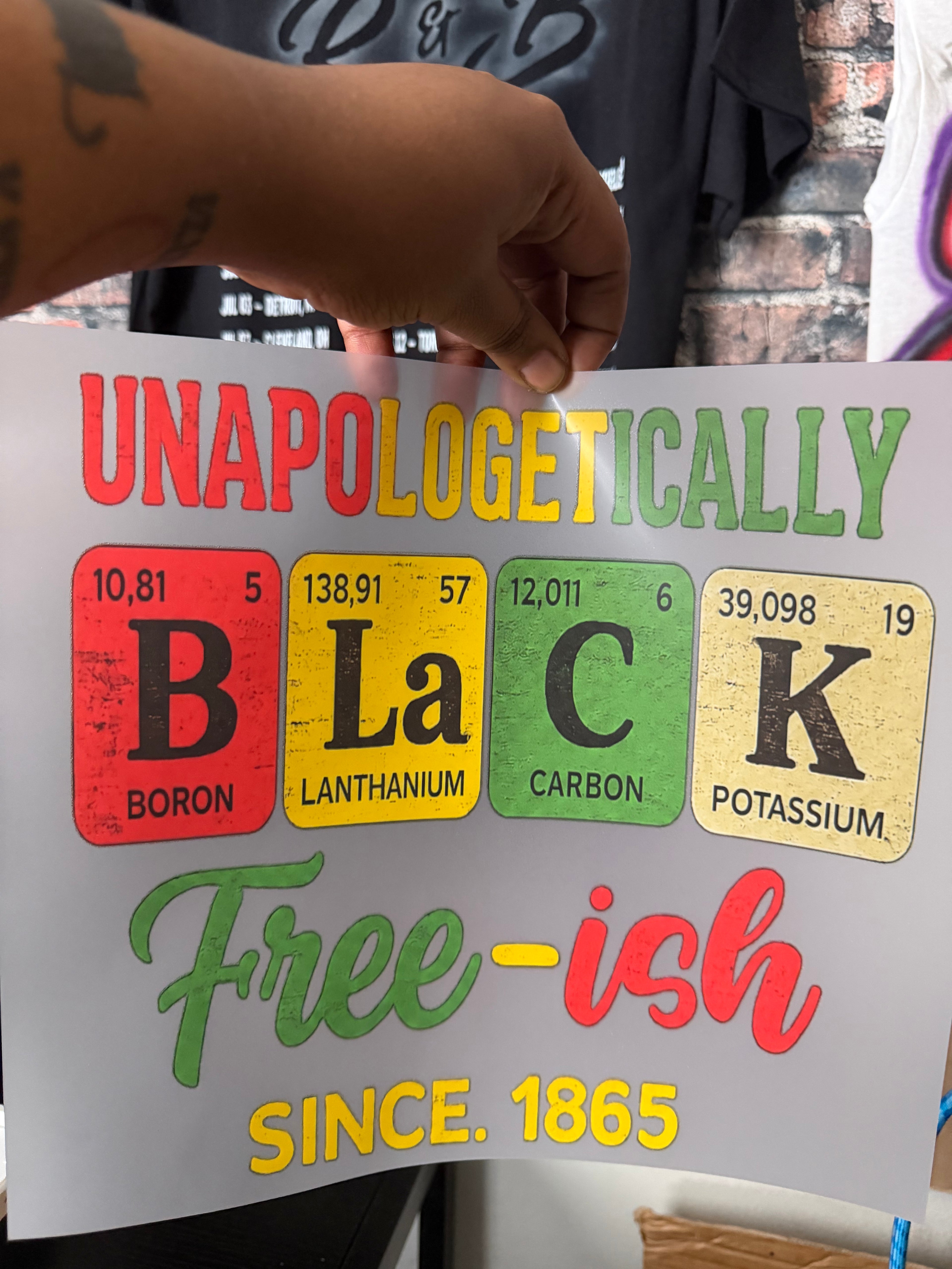 Unapologetically BlacK DTF Iron on ready to press transfer for clothing t-shirts and hoodies
