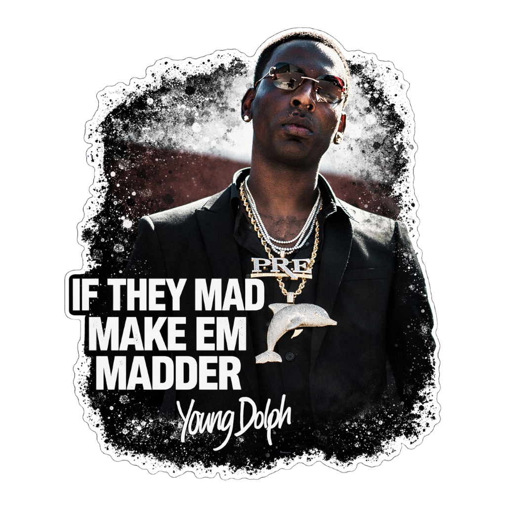 Young Dolph Make Em madder DTF Iron on transfer for clothing t-shirts and hoodies