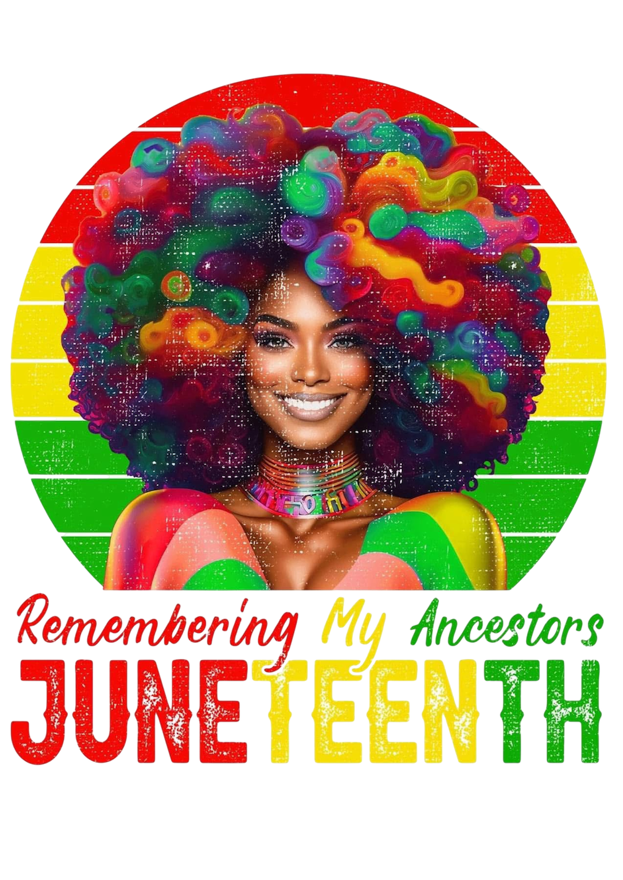 Remembering My Ancestors Juneteenth DTF ready to press iron on transfer for clothing t-shirts and hoodies