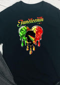 Juneteenth Heart with afro DTF T-shirt