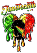 Juneteenth Heart with Fro DTF ready to press iron on transfer for clothing t-shirts and hoodies