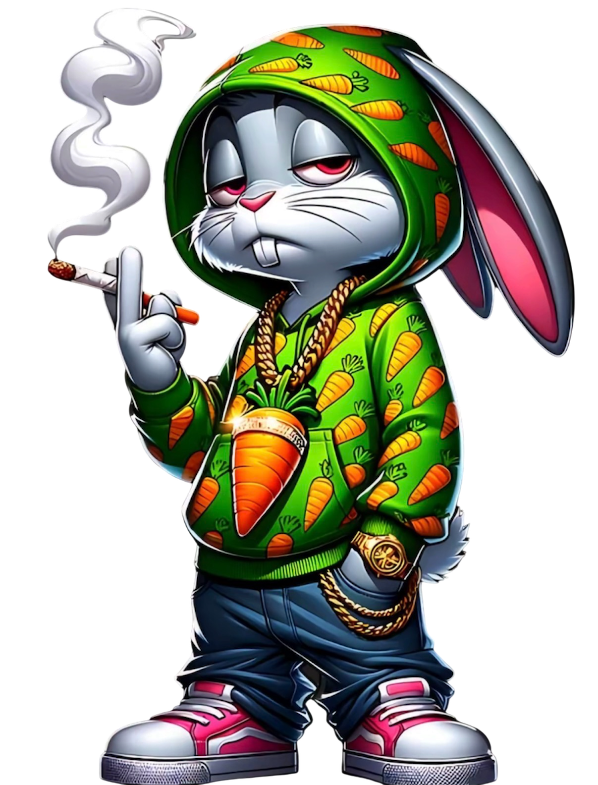 Blazed Bunny DTF Iron on transfer for clothing t-shirts and hoodies
